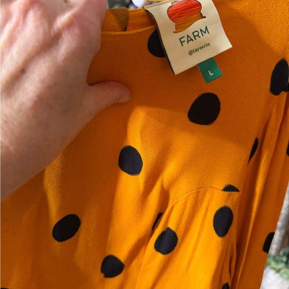 FARM Rio Yellow and Black Polka Dot Maxi Dress - Picture 3 of 3